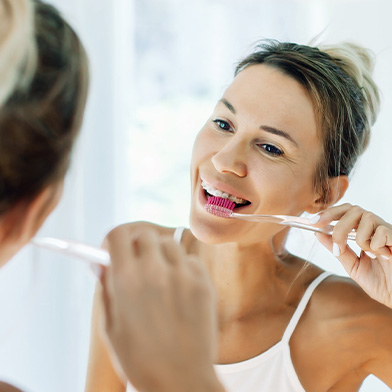 brushing and flossing